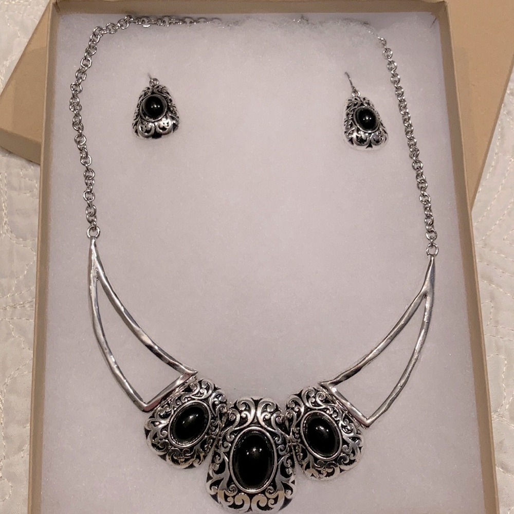 Necklace/choker and earrings -never worn